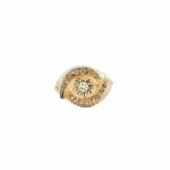 Bague tourbillon diamants et godrons