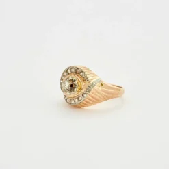 Bague tourbillon diamants et godrons