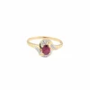 Bague tourbillon en or jaune diamants et rubis