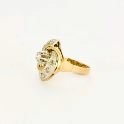 Bague tourbillon marquise or jaune diamants