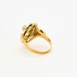 Bague tourbillon marquise or jaune diamants