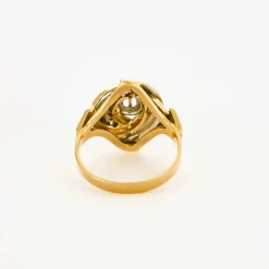 Bague tourbillon marquise or jaune diamants
