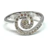 Bague tourbillon or blanc diamants