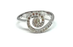 Bague tourbillon or blanc diamants