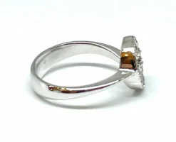 Bague tourbillon or blanc diamants
