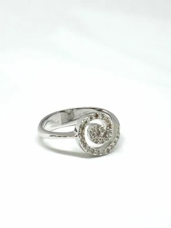 Bague tourbillon or blanc diamants