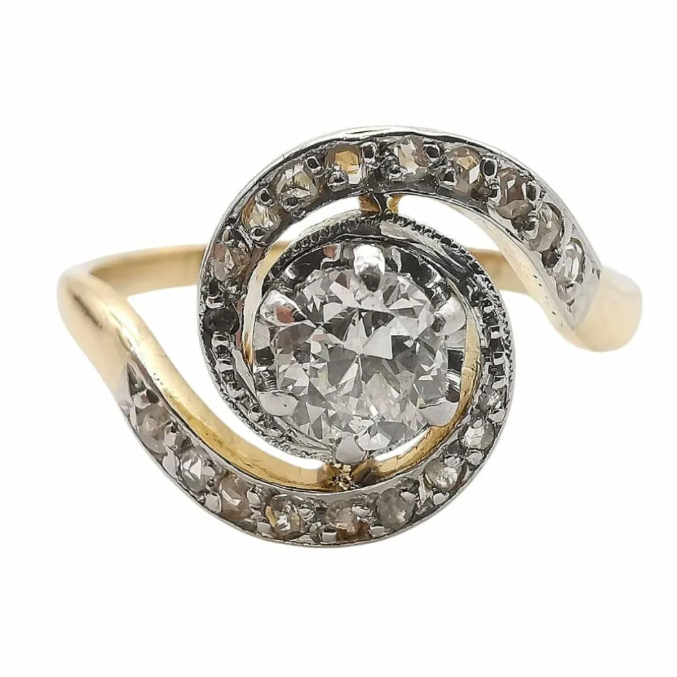 Bague tourbillon or et diamants