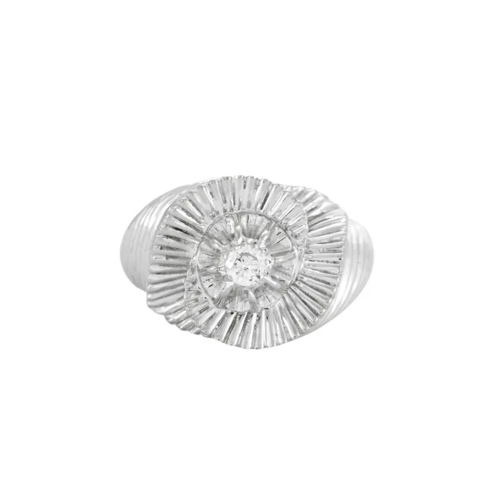 Bague tourbillon or gris diamant