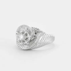 Bague tourbillon or gris diamant