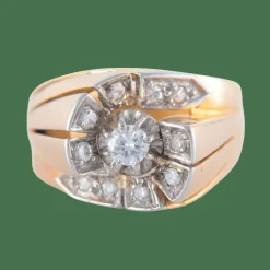 Bague Tourbillon or rose Platine Diamants