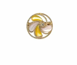 Bague tourbillon or rose , jade et diamants