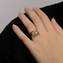 Bague Tourbillon or rose Platine Diamants