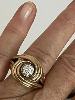 Bague Tourbillon Or Rose Diamant 0,65 ct