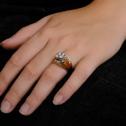 Bague Tourbillon or rose Platine Diamants