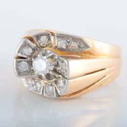 Bague Tourbillon or rose Platine Diamants