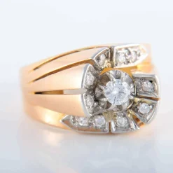 Bague Tourbillon or rose Platine Diamants