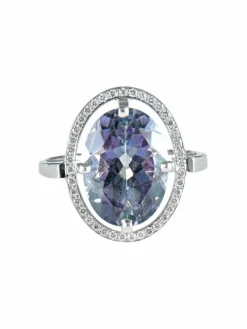 Bague Tourmaline bleue Diamants
