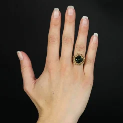 Bague tourmaline cordes d'or