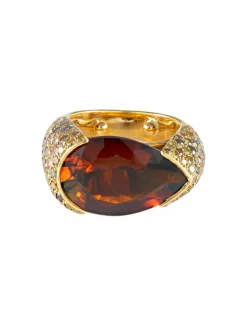 Bague Tourmaline cuivrée Diamants