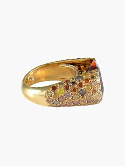 Bague Tourmaline cuivrée Diamants