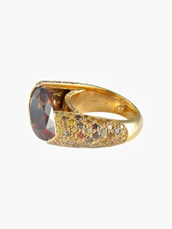 Bague Tourmaline cuivrée Diamants