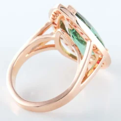 Bague Tourmaline green blue London Spinelles rouges