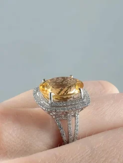 Bague Tourmaline jaune Diamants