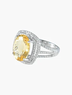 Bague Tourmaline jaune Diamants