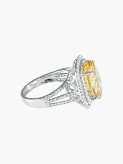 Bague Tourmaline jaune Diamants