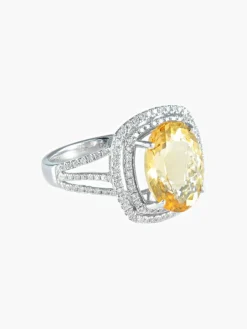 Bague Tourmaline jaune Diamants