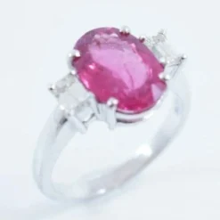 Bague tourmaline or blanc 18K