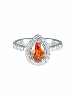 Bague Tourmaline orange Diamants