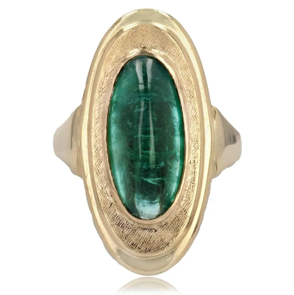 Bague tourmaline pain de sucre et or
