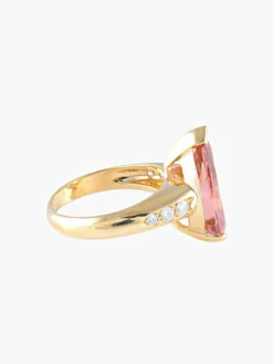 Bague Tourmaline pêche Diamants