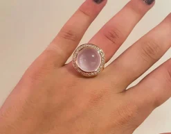 Bague Tourmaline rose cabochon