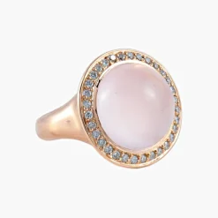Bague Tourmaline rose cabochon