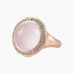 Bague Tourmaline rose cabochon