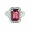 Bague Tourmaline rose Diamants