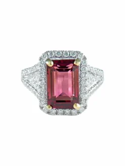 Bague Tourmaline rose Diamants