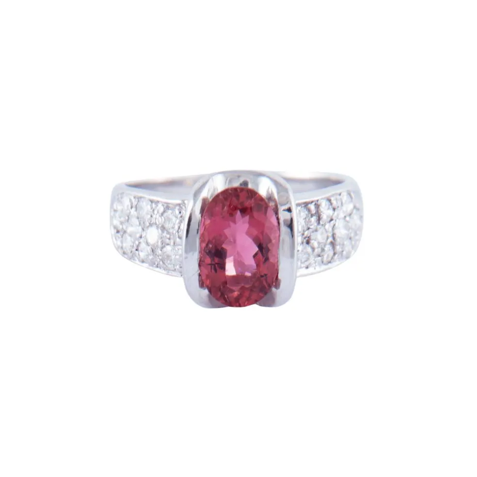 Bague Tourmaline rose Diamants