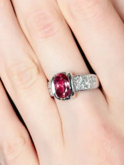 Bague Tourmaline rose Diamants
