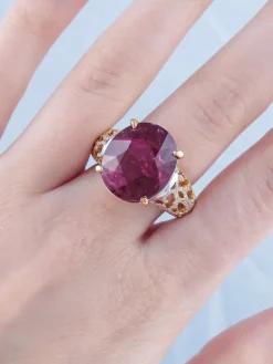 Bague Tourmaline rose Diamants
