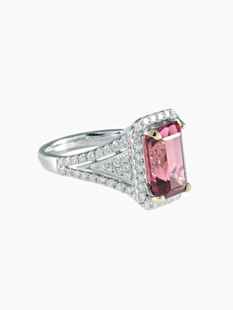 Bague Tourmaline rose Diamants