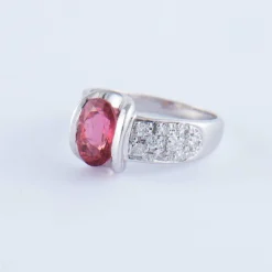 Bague Tourmaline rose Diamants