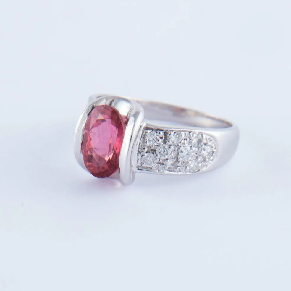 Bague Tourmaline rose Diamants