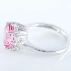 Bague Tourmaline rose Diamants baguette