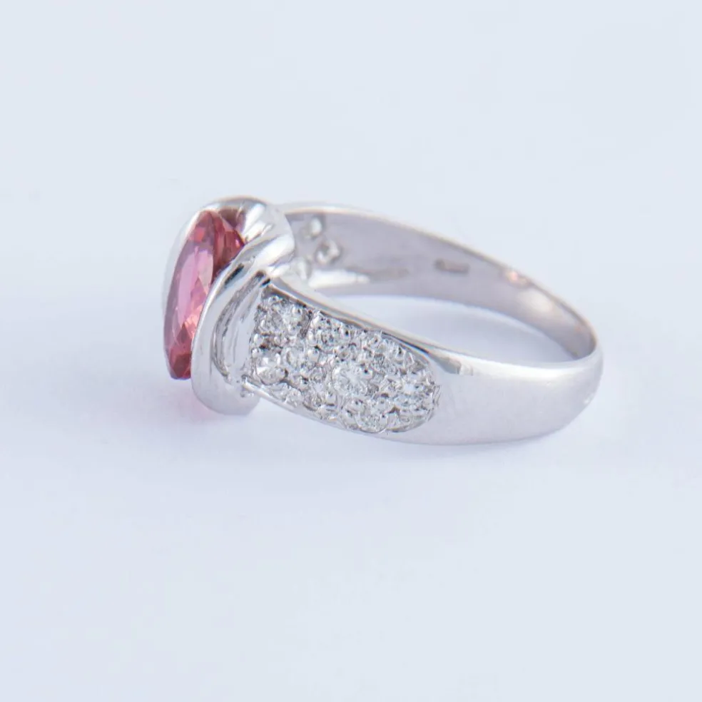 Bague Tourmaline rose Diamants