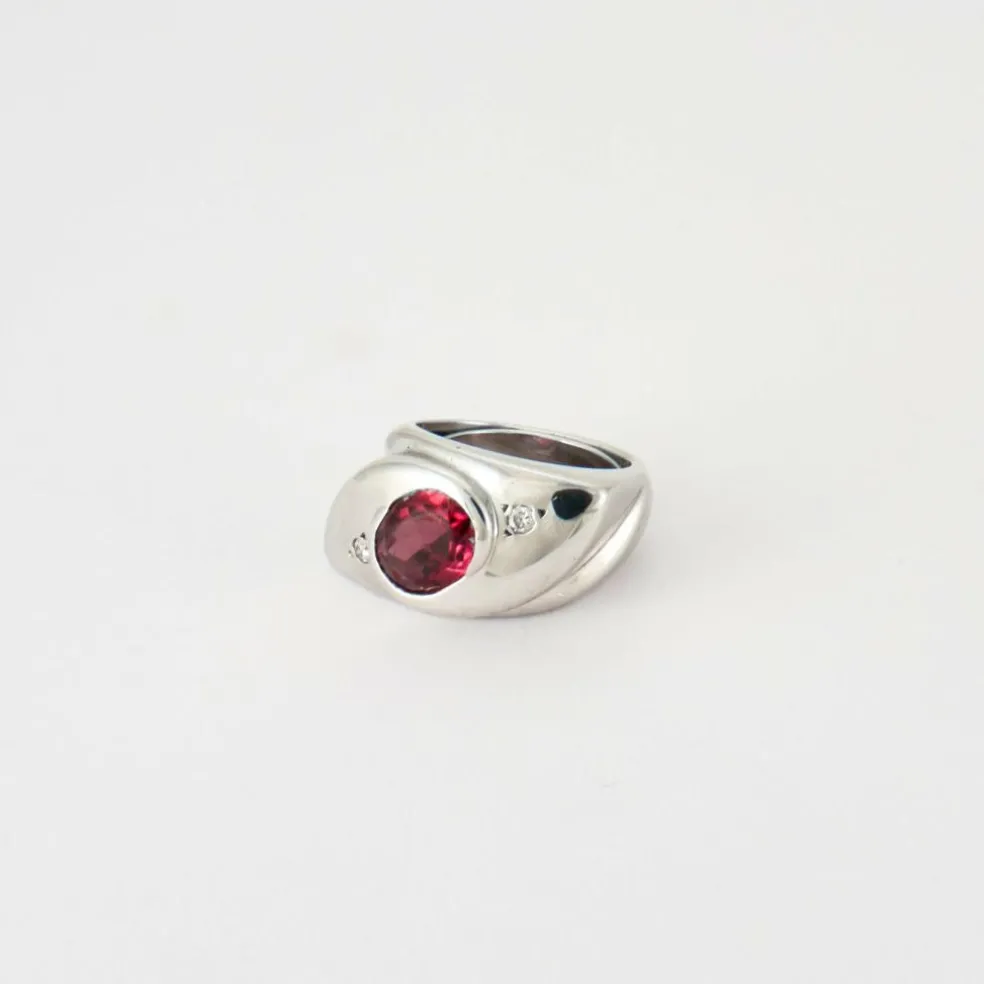 Bague Tourmaline rose Diamants