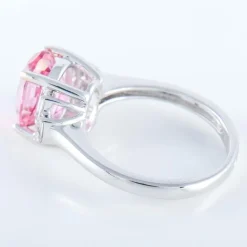 Bague Tourmaline rose Diamants baguette