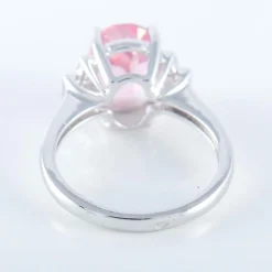 Bague Tourmaline rose Diamants baguette